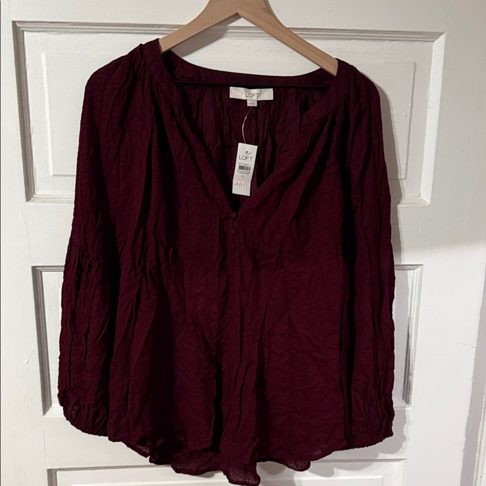 LOFT Deep Burgundy Blouse